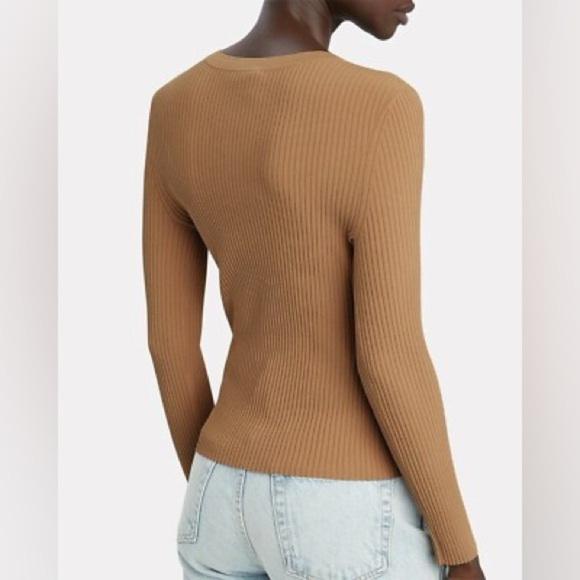 A.L.C. Declan Rib Knit Swoop-Neck, Maple - S - Picture 2 of 8